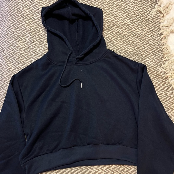 NWOT Shein Blue Cropped Hoodie - Picture 2 of 5